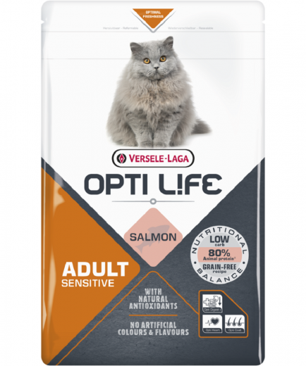 Opti Life Cat Sensitive 2,5 kg - Premiumfutter mit Lachs