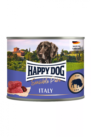 6 x Happy Dog Büffel Pur 200 gr. Italy