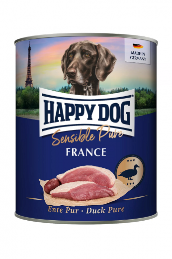 6 x Happy Dog Ente Pur 400 gr. France