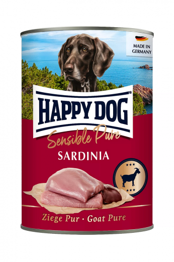 6 x Happy Dog Ziege Pur 400 gr. Sardinia
