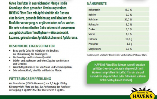 Havens Fibre-Dice 17,5 kg