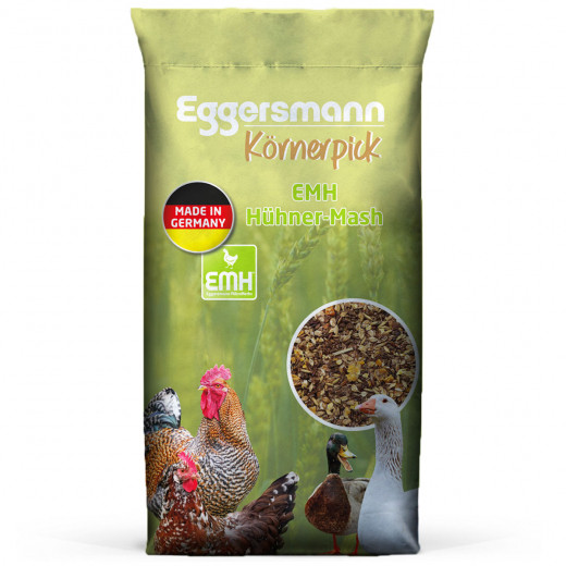 Eggersmann  Körnerpick EMH Hühnermash 15 kg - optimal für schwerfuttrige Hühner, Geflügel, Gänsen und Enten