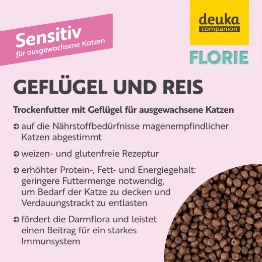 3 x Deuka Florie Sensitiv Katze je 2,5 kg