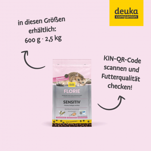 3 x Deuka Florie Sensitiv Katze je 2,5 kg