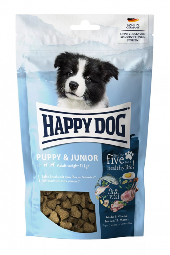 10 x Happy Dog Fit & Vital Puppy & Junior 100 gramm ausgewogene Proteinvielfalt
