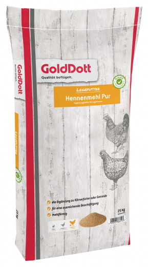 GoldDott Hennenmehl Pur 25 kg zur Beschäftigung und gute Legeleistung