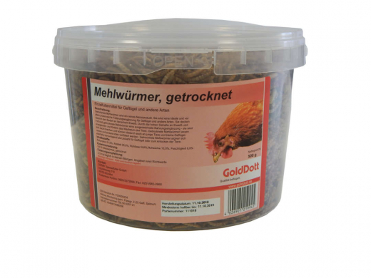 GoldDott Mehlwürmer getrocknet 500 gramm der besondere Leckerbissen
