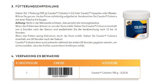 Cavalor Colostra 24 100g