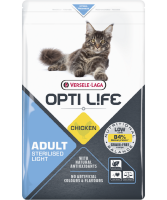 4 x Opti Life Cat Sterilised/Light 2,5 kg