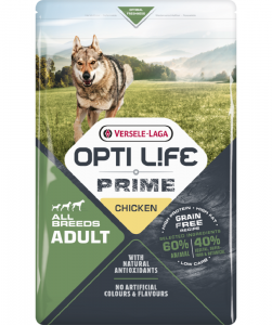Opti Life Prime Adult chicken 12,5 kg - Getreidefreies Hundefutter mit Huhn
