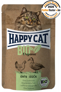 12 x Happy Cat Bio Pouch Huhn & Ente 85 gr.