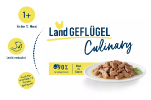 20 x Happy Cat Meat in Sauce Culinary Land-Geflügel, je 85 gr. getreidefrei