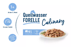 20 x Happy Cat Meat in Sauce - Culinary Quellwasser-Forelle, je 85 gr. getreidefrei