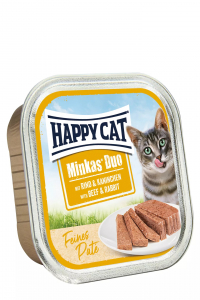 12 x Happy Cat Minkas Duo Rind & Kaninchen 100 gr