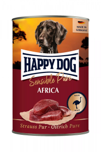 6 x Happy Dog Strauß Pur 400 gr. Africa