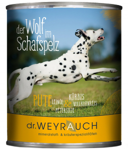 Dr. Weyrauch Wolf im Schafspelz Pute 12 x 820 gr. - Nassfutter für hochsensible Hunde