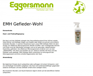 Eggersmann Körnerpick EMH Gefieder-Wohl 1 Liter, Haut- und Federpflegespray