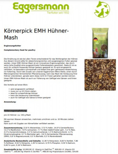 Eggersmann  Körnerpick EMH Hühnermash 5 kg - optimal für schwerfuttrige Hühner, Geflügel, Gänsen und Enten