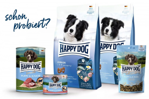10 x Happy Dog Fit & Vital Puppy & Junior 100 gramm ausgewogene Proteinvielfalt