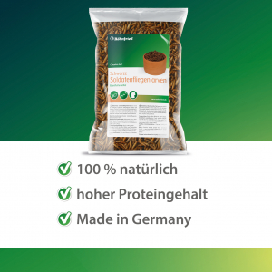Röhnfried Schwarze Soldatenfliegenlarven 1 kg - Snack für Geflügel, Vögel, Reptilien und Fische
